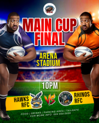 3d Rugby Match Schedule Game Day Team Vs Team Fixtures Cup Competition Watch Party Event Flyer Templ Instagram Portrait template