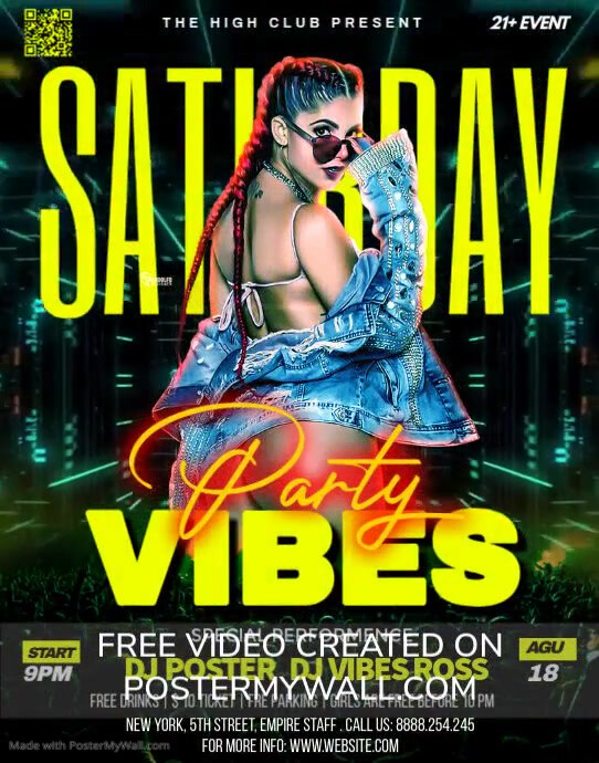 3d Saturday Night Party Poster/wallboard Template | PosterMyWall