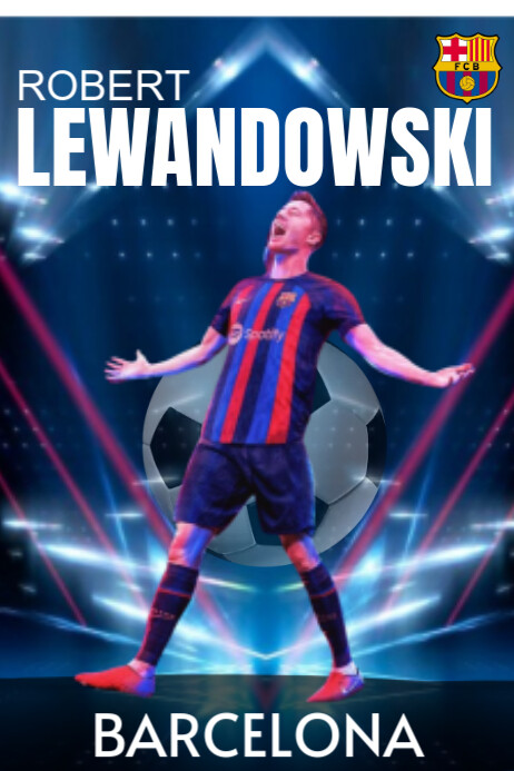 3d Soccer Profile R Lewandowski Poster template