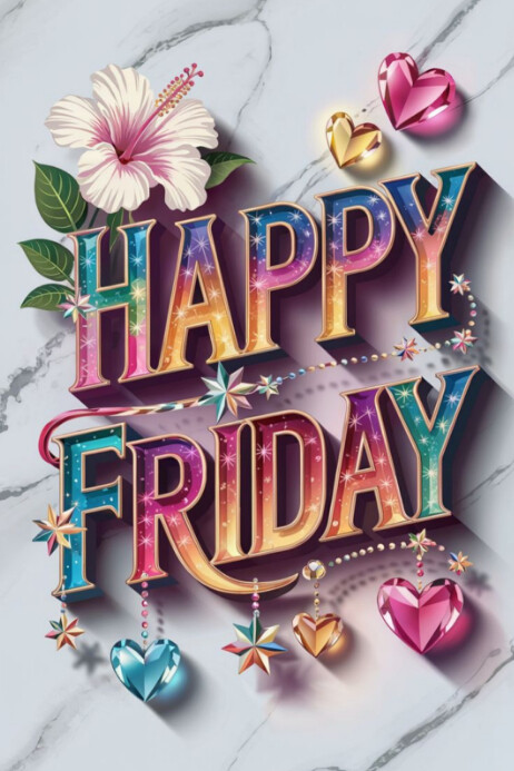 3d Sparkle Friday Vibes Poster Template | PosterMyWall
