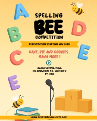 3d Spelling Bee Competition Instagram Portrait template