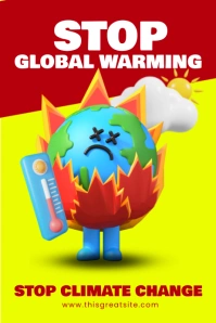 3d Stop Global Warming Poster template