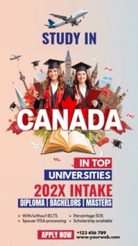 3d Study In Canada Ad Instagram Story template