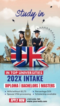 3d Study In Uk Ad  Instagram Story Ecrã digital (9:16) template