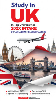 3d Study In Uk Ad  Instagram Story template