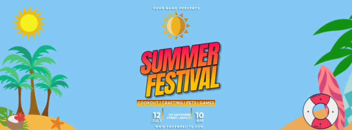 3d Summer Festival Foto Sampul Facebook Facebook-coverfoto template