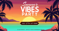 3d Summer Vibes Party Gambar Bersama Facebook template