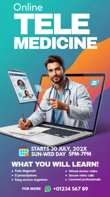 3d Telemedicine Service Instagram Story Instagram-verhaal template