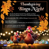 3d Thanksgiving Bingo Night Invitation Flyer Instagram Post template