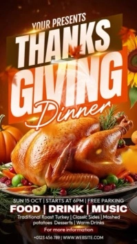 3d  Thanksgiving Dinner Instagram Story template