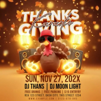 橙色 Thanksgiving Karaoke Event Pos Instagram Template
