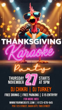 3d Thanksgiving Karaoke Party Instagram Story template