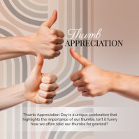 สีน้ำตาล Thumb Appreciation Day Instagram Post Template