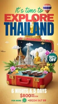 3d Travel Thailand Instagram Story Instagram-verhaal template