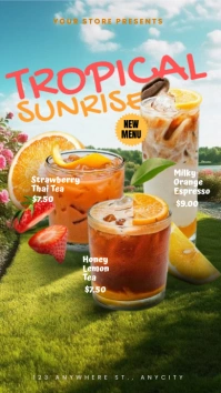 3d Tropical Sunrise Drink New Menu Instagram Instagram-verhaal template