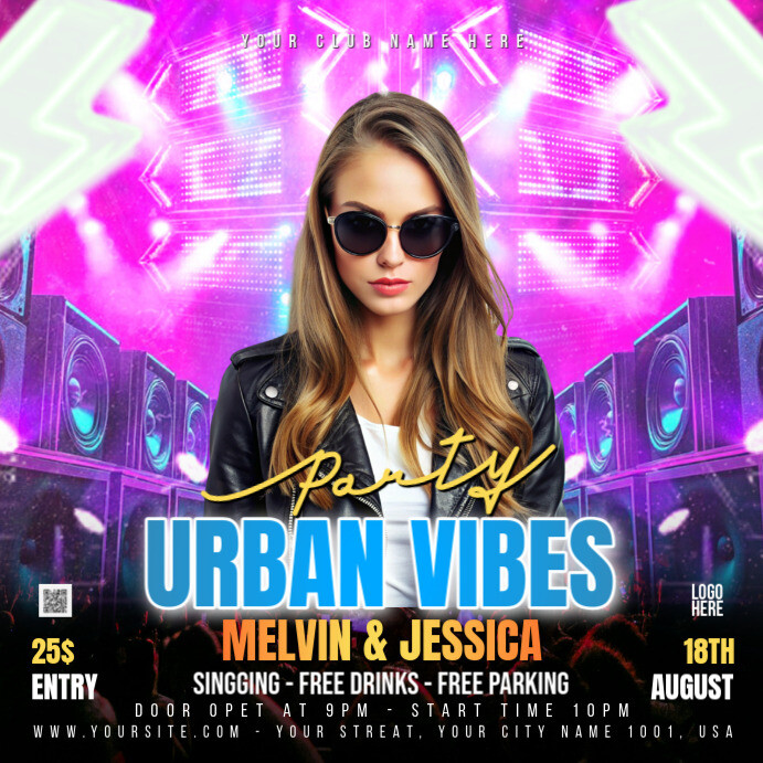 3d Urban Vibes Party Instagram Post Template | PosterMyWall