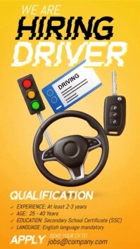 3d We Are Hiring Driver Instagram Story template