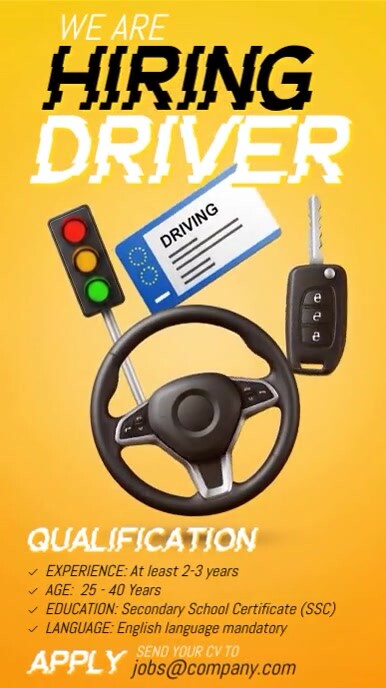 3d We Are Hiring Driver Instagram Story Instagram-verhaal template