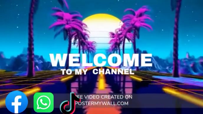 3d Welcome To My Channel  Digital Display (16:9) template
