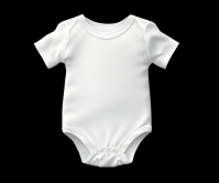 3d white baby onesie mockup Stort rektangel template