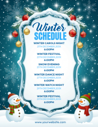 3d Winter Event Schedule Flyer (us Letter) Volante (Carta US) template