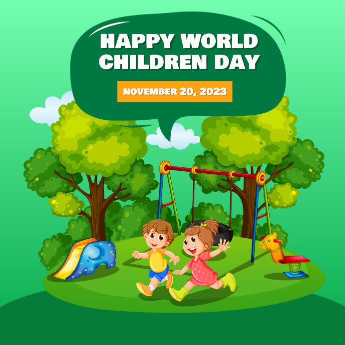 3D World Children Day Event Celebration Template | PosterMyWall