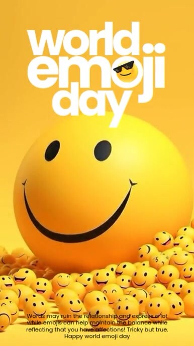 3d World Emoji Day Instagram Story template