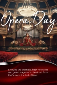 3d World Opera Day Poster template