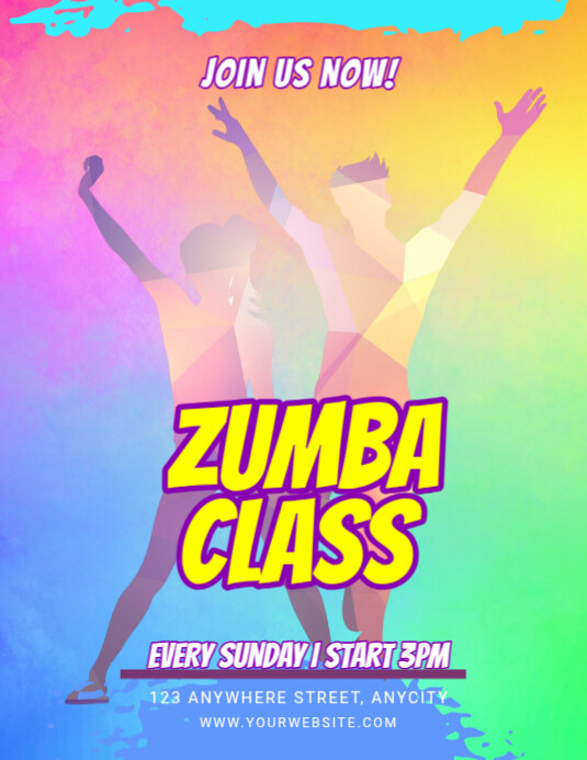 3d Zumba Classes Pamflet (letter As) Flyer (US Letter) template