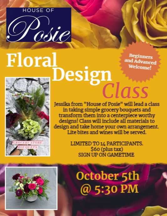 Floral Design Class 23 PosterMyWall