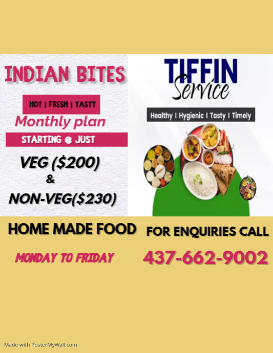Online Tiffin Service Promo Template (1) PosterMyWall
