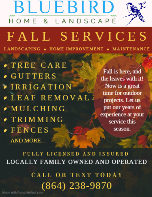 BLUEBIRD Fall Flyer | PosterMyWall