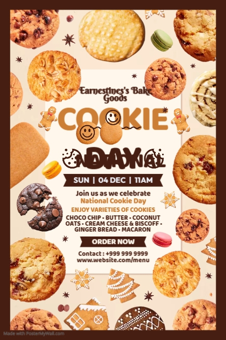 National Cookie Day Poster Template