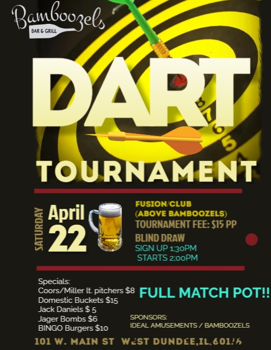 Dart Tournament Flyer PosterMyWall