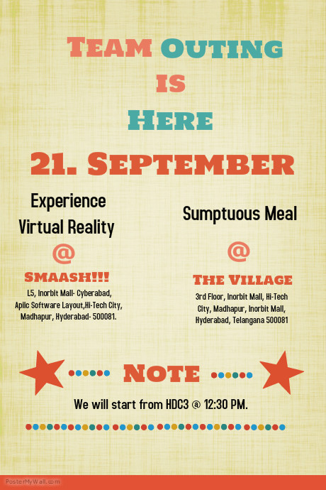 Team Outing PosterMyWall team-outing-postermywall