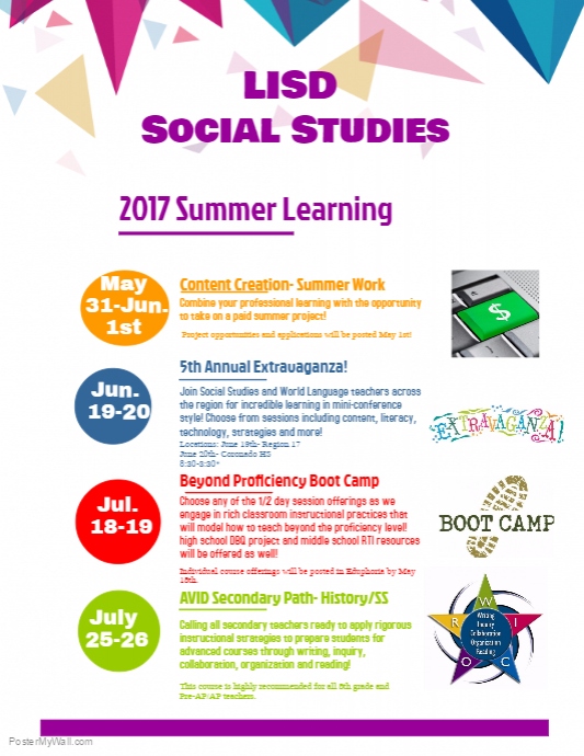Copy of LISD Social Studies Summer Opportunities PosterMyWall