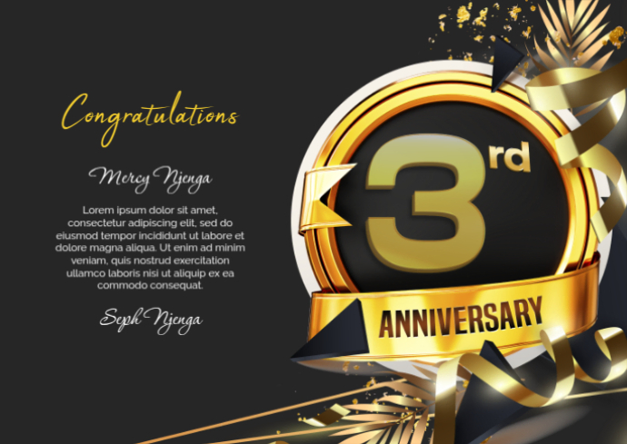 3rd Anniversary Template | PosterMyWall