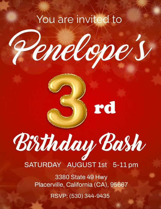 第三个生日模板 Postermywall 第三个生日模板 Postermywall