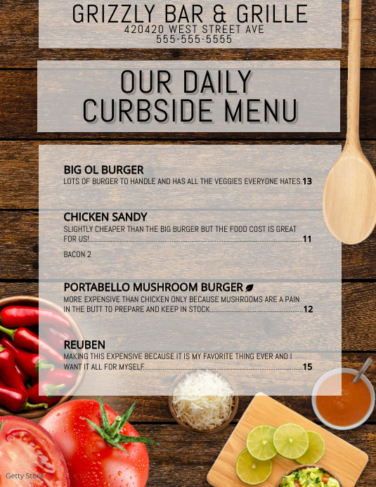 4 COVID 19 TAKE OUT MENU TOGO CURBSIDE Template PosterMyWall