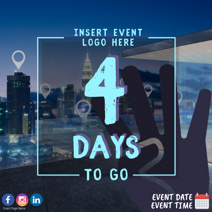 4 Days To Go Countdown Event Template | PosterMyWall