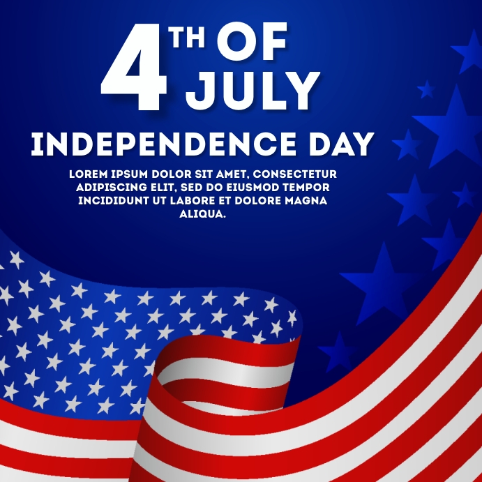 4 JULY, INDEPENDENCE DAY OF USA Wpis na Instagrama template