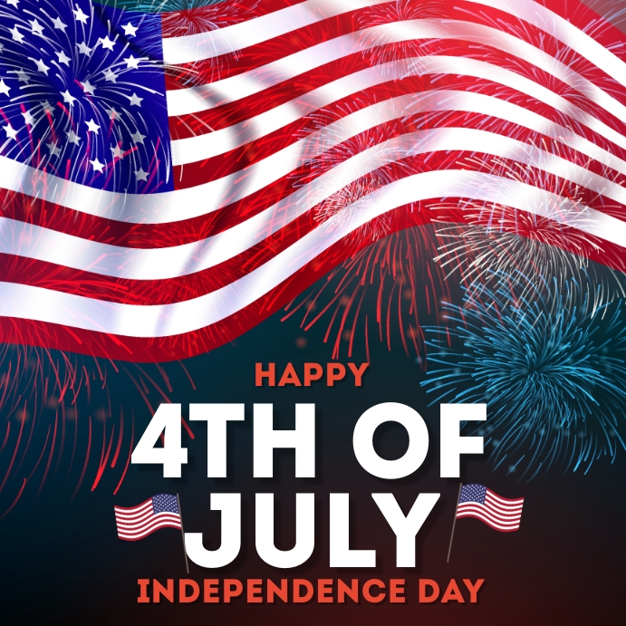 4 JULY, INDEPENDENCE DAY OF USA Wpis na Instagrama template