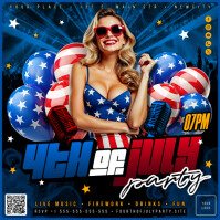 4 of July / Independence Day Party Banner (1) Instagram-opslag template
