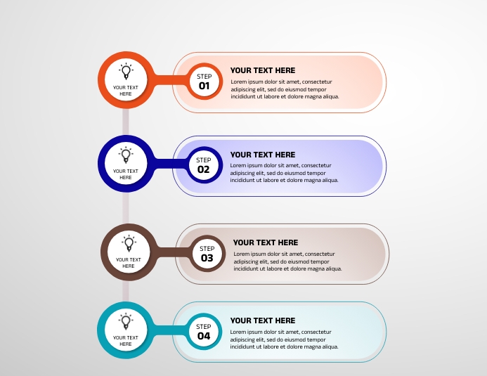 4 Step Visual 4 Steps Infographic Template