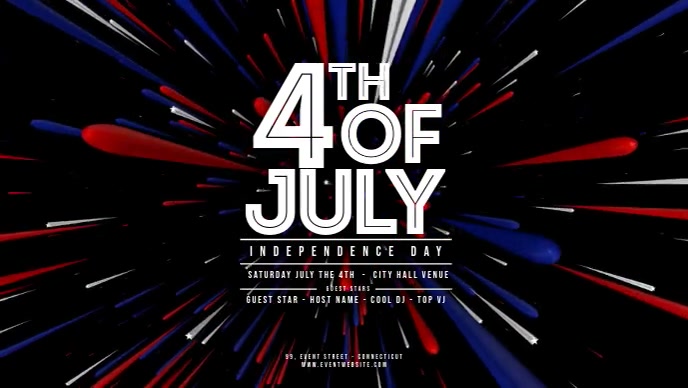4 th of July (3D trails coming) 1920x1080 Facebook Cover Video (16:9) template