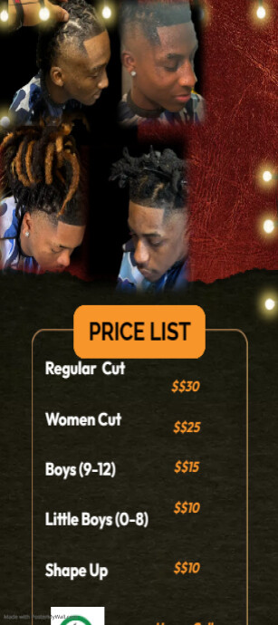 Barber Shop Rack Card Menu Template | PosterMyWall