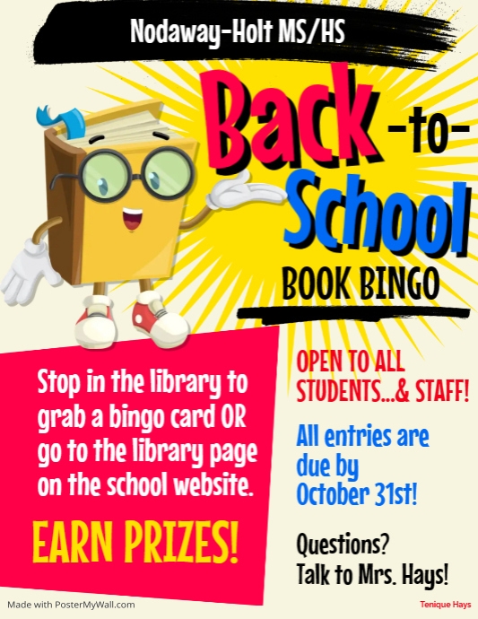 Book Bingo Student Flyer PosterMyWall