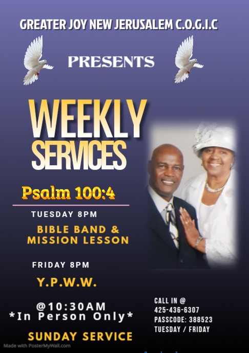 Weekley Service Templete Copy of Weekly service | PosterMyWall