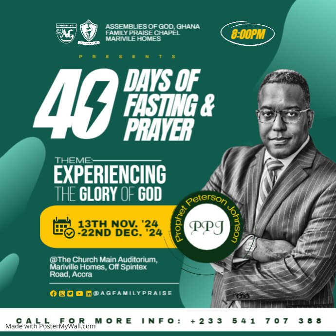 Fasting and Prayers Church Flyer