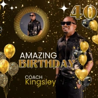 40th birthday celebration Logo template